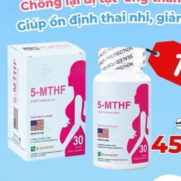 5 MTHF (hộp 30 viên) viên uống bổ sung Acid Folic / Folate, Sắt, Vitamin Tổng Hợp, Hỗ Trợ Sinh Sản, Ngăn Dị Tật Thai Nhi 1