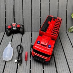 Xe cứu hoả điều khiển biến hình robot , xoay 360 có phun nước , đèn nhạc ,pin sạc,nhựa abs 4