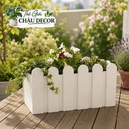 Chậu nhựa composite hàng rào, chậu trồng cây nhiều kích thước  siêu nhẹ độ bền cao 4
