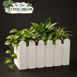 Chậu nhựa composite hàng rào, chậu trồng cây nhiều kích thước  siêu nhẹ độ bền cao 1