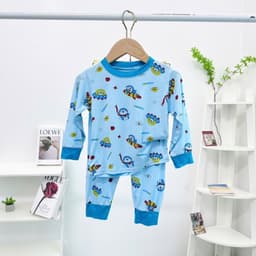 Bộ thun lạnh tay dài họa tiết cho bé trai và bé gái 7-16kg chất mềm mát 9