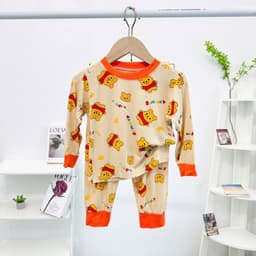 Bộ thun lạnh tay dài họa tiết cho bé trai và bé gái 7-16kg chất mềm mát 6