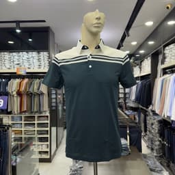 Áo polo nam Owen màu xanh trắng kẻ ngang body fit APV262060 6