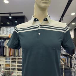 Áo polo nam Owen màu xanh trắng kẻ ngang body fit APV262060 3