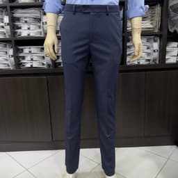 Quần âu nam Owen màu xanh đậm regular fit tăng đơ 2 cạp vải poly QRT262085 1