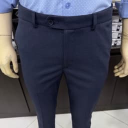 Quần âu nam Owen màu xanh đậm regular fit tăng đơ 2 cạp vải poly QRT262085 3