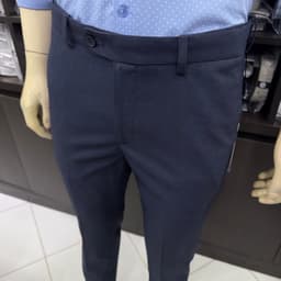 Quần âu nam Owen màu xanh đậm regular fit tăng đơ 2 cạp vải poly QRT262085 4