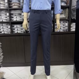 Quần âu nam Owen màu xanh đậm regular fit tăng đơ 2 cạp vải poly QRT262085 5