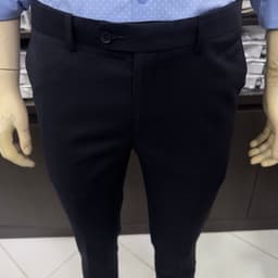 Quần âu nam Owen màu xám xanh tím than kẻ slim fit tăng đơ 2 cạp vải poly QST262075 3