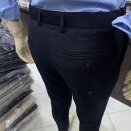 Quần âu nam Owen màu xám xanh tím than kẻ slim fit tăng đơ 2 cạp vải poly QST262075 6