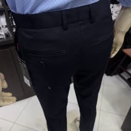 Quần âu nam Owen màu xám xanh tím than kẻ slim fit tăng đơ 2 cạp vải poly QST262075 7