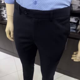 Quần âu nam Owen màu xám xanh tím than kẻ slim fit tăng đơ 2 cạp vải poly QST262075 4