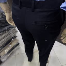 Quần âu nam Owen màu xanh tím than kẻ regular fit tăng đơ 2 cạp vải poly QRT262076 6