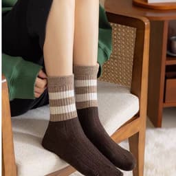 Tất Nữ Chất Cotton Cổ Cao Kẻ Sọc Ngang Set 10 Đôi  Siêu Xinh 5
