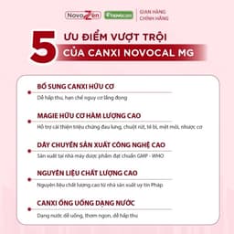 [TPBVSK] NOVOCAL MG dạng ống - Bổ sung Canxi hữu cơ dạng nước kết hợp Magie nhà NovoZen (ống 10ml) 5