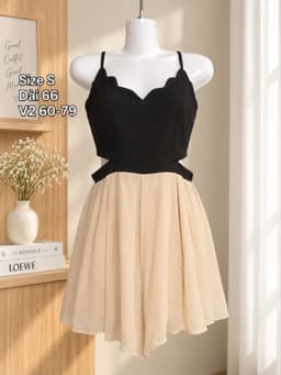[Hàng thanh lý] Jumsuit khoét eo áo vải tây phối quần voan 2 lớp đen nâu be hàng si secondhand 2