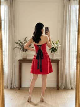 [Thanh lý] Váy quây thun đỏ 2 lớp co giãn nhẹ dây điều chỉnh sau lưng có mút ngực size S đầm si 2