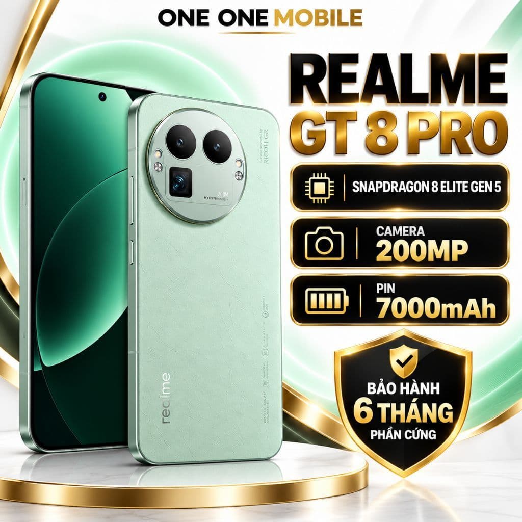 Realme GT 8 Pro 5G New Seal, Đã Unlock Sim Code, Snapdragon 8 Elite Gen 5, Pin 7000mAh