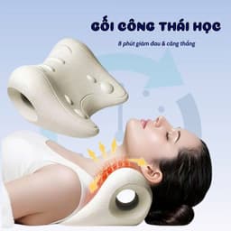 Gối Massage Cổ Gáy Tại Nhà Công Thái Học HPS Giúp Kéo Dãn Đốt Sống Cổ, Thư Giãn, Giảm Đau Mỏi Cổ Vai Gáy Hiệu Quả QM-S 2