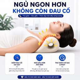 Gối Massage Cổ Gáy Tại Nhà Công Thái Học HPS Giúp Kéo Dãn Đốt Sống Cổ, Thư Giãn, Giảm Đau Mỏi Cổ Vai Gáy Hiệu Quả QM-S 1