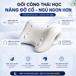 Gối Massage Cổ Gáy Tại Nhà Công Thái Học HPS Giúp Kéo Dãn Đốt Sống Cổ, Thư Giãn, Giảm Đau Mỏi Cổ Vai Gáy Hiệu Quả QM-S 5