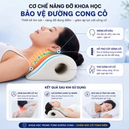 Gối Massage Cổ Gáy Tại Nhà Công Thái Học HPS Giúp Kéo Dãn Đốt Sống Cổ, Thư Giãn, Giảm Đau Mỏi Cổ Vai Gáy Hiệu Quả QM-S 7