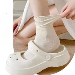 Set 5 Đôi Vớ Mỏng Bằng Lụa Lạnh Phối Ren Cổ Bèo Thời Trang Mùa Hè Cổ Điển Cho Nữ tcc13 8