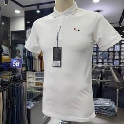 Áo polo nam Owen màu trắng body fit vải cotton APV262013 5
