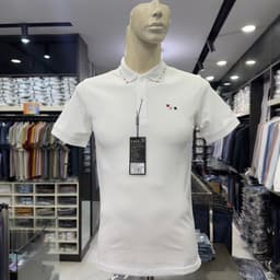 Áo polo nam Owen màu trắng body fit vải cotton APV262013 1