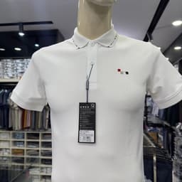 Áo polo nam Owen màu trắng body fit vải cotton APV262013 3