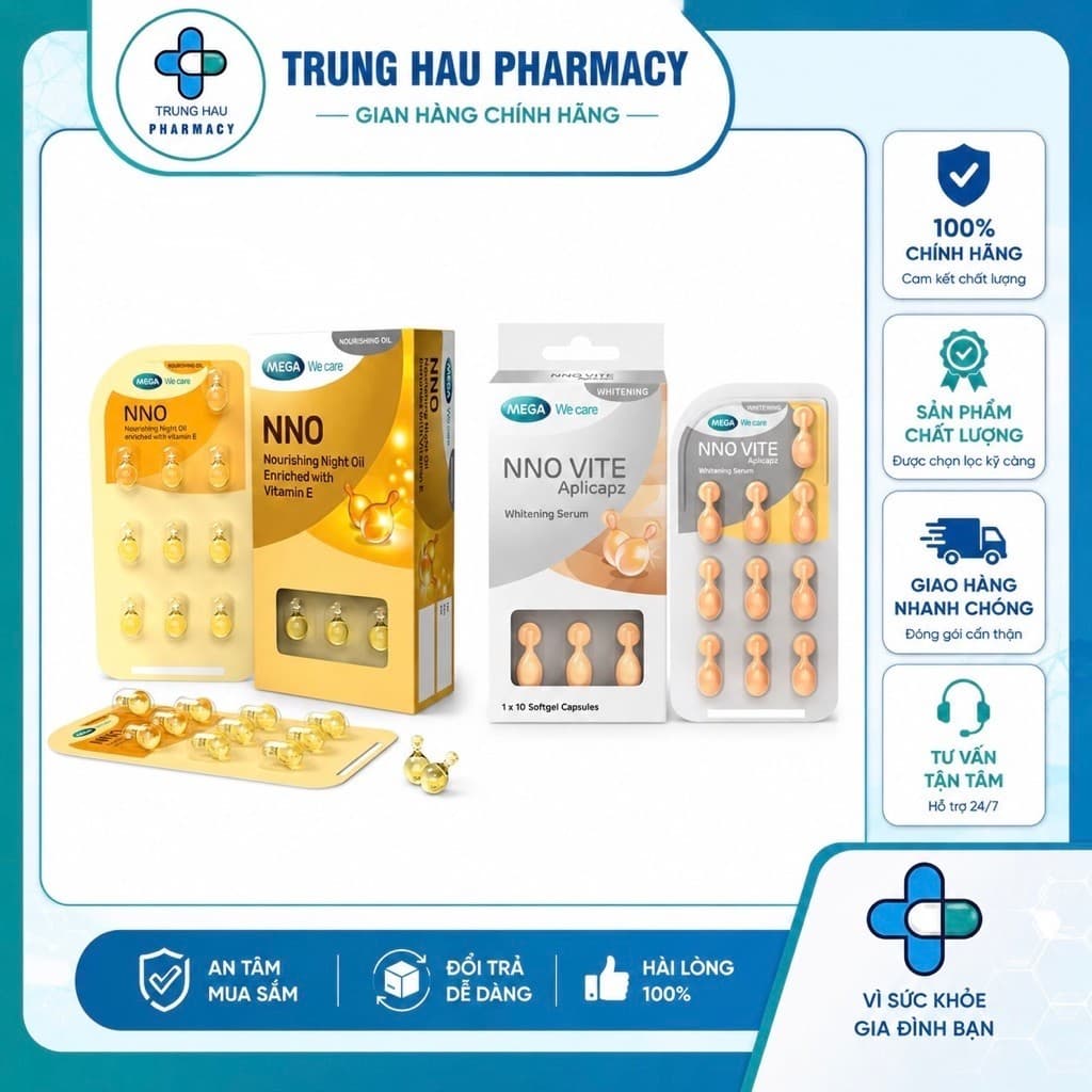 Serum dưỡng trắng da, mờ đốm nâu, đều màu da - NNO VITE Mega We Care (30 viên)