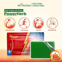 Miếng Dán Nóng Thảo Mộc PowerHerb Giữ Ấm Giảm Nhức Mỏi Cơ Xương Khớp Vùng Lưng Vai Gáy - 1 Hộp 20 Miếng 3
