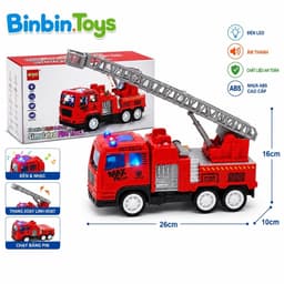 Xe cứu hoả đồ chơi chạy pin , có đèn ,nhạc xe cứu hoả , mô phỏng âm thanh sống động chân thực ( Tặng kèm pin ) 4