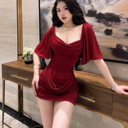 (Bigsize S-3XL) Đầm Body Nữ Dáng Ôm Cổ Vuông Nhún Eo Tay Loa Sang Chảnh Dự Tiệc Kieupham.shop 2
