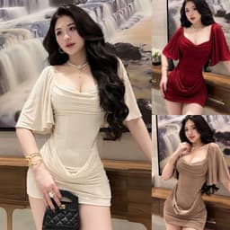 (Bigsize S-3XL) Đầm Body Nữ Dáng Ôm Cổ Vuông Nhún Eo Tay Loa Sang Chảnh Dự Tiệc Kieupham.shop 9
