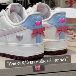 [Ảnh Thật] Box bv, Sneaker N Valentine Hồng Trắng poposneaker 1