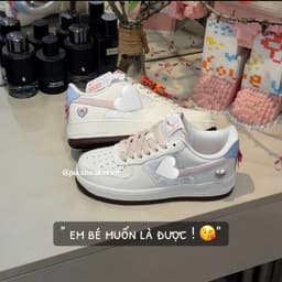 [Ảnh Thật] Box bv, Sneaker N Valentine Hồng Trắng poposneaker 3
