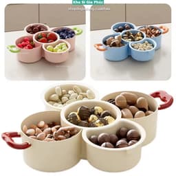 Giỏ thoát nước 5 ngăn mới 360° Khay đựng trái cây và đồ ăn nhẹ đa năng có thể xoay được cho nhà bếp 1