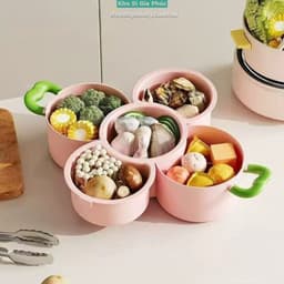 Giỏ thoát nước 5 ngăn mới 360° Khay đựng trái cây và đồ ăn nhẹ đa năng có thể xoay được cho nhà bếp 4