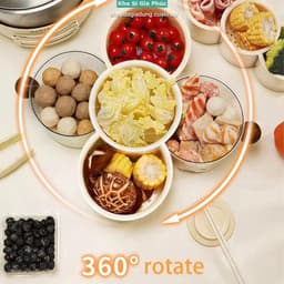 Giỏ thoát nước 5 ngăn mới 360° Khay đựng trái cây và đồ ăn nhẹ đa năng có thể xoay được cho nhà bếp 5