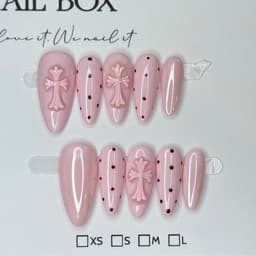 Móng Úp Hồng Baby Charm 3D Mix Tráng Gương | Nail Box Handmade Thủ Công Chấm Bi – Mellow Nailbox 3