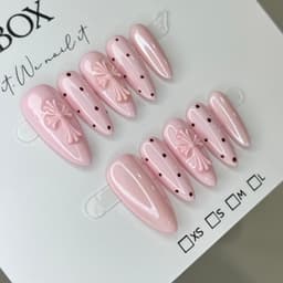 Móng Úp Hồng Baby Charm 3D Mix Tráng Gương | Nail Box Handmade Thủ Công Chấm Bi – Mellow Nailbox 1