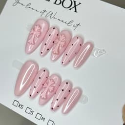 Móng Úp Hồng Baby Charm 3D Mix Tráng Gương | Nail Box Handmade Thủ Công Chấm Bi – Mellow Nailbox 2