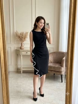 [2hand] Đầm tiệc body đen kiểu xẻ tà sau size S M thanh lý 1
