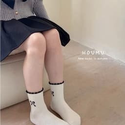 Set 5 Đôi Tất Bé Gái Họa Tiết Nơ Cao Cấp | Tất Trẻ Em Cotton Mềm Mại, Co Giãn, Thấm Hút Mồ Hôi Cho Bé 1-12 Tuổi 8