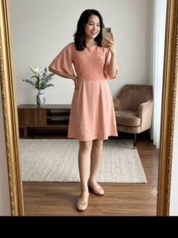 [2hand] Váy tay cánh tiên phối ren vải tây size S hàng si 2