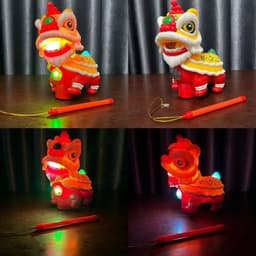 Đồ chơi Lồng đèn trung thu Lân nhảy múa, Sư tử di chuyển nhạc đèn sống động đón Tết 2025 8