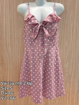 [2hand] Váy 2 dây thiết kế tím chấm bi size S si tuyển 2