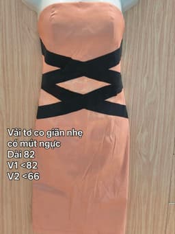 [2hand] Váy quây cúp ngực vải tơ hồng đào size XS-S thanh lý 2