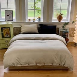 Bộ vỏ chăn ga gối Caro cài khuy vải cotton đũi mềm mịn,bộ 4 món vỏ thay thế dễ dàng vệ sinh 6